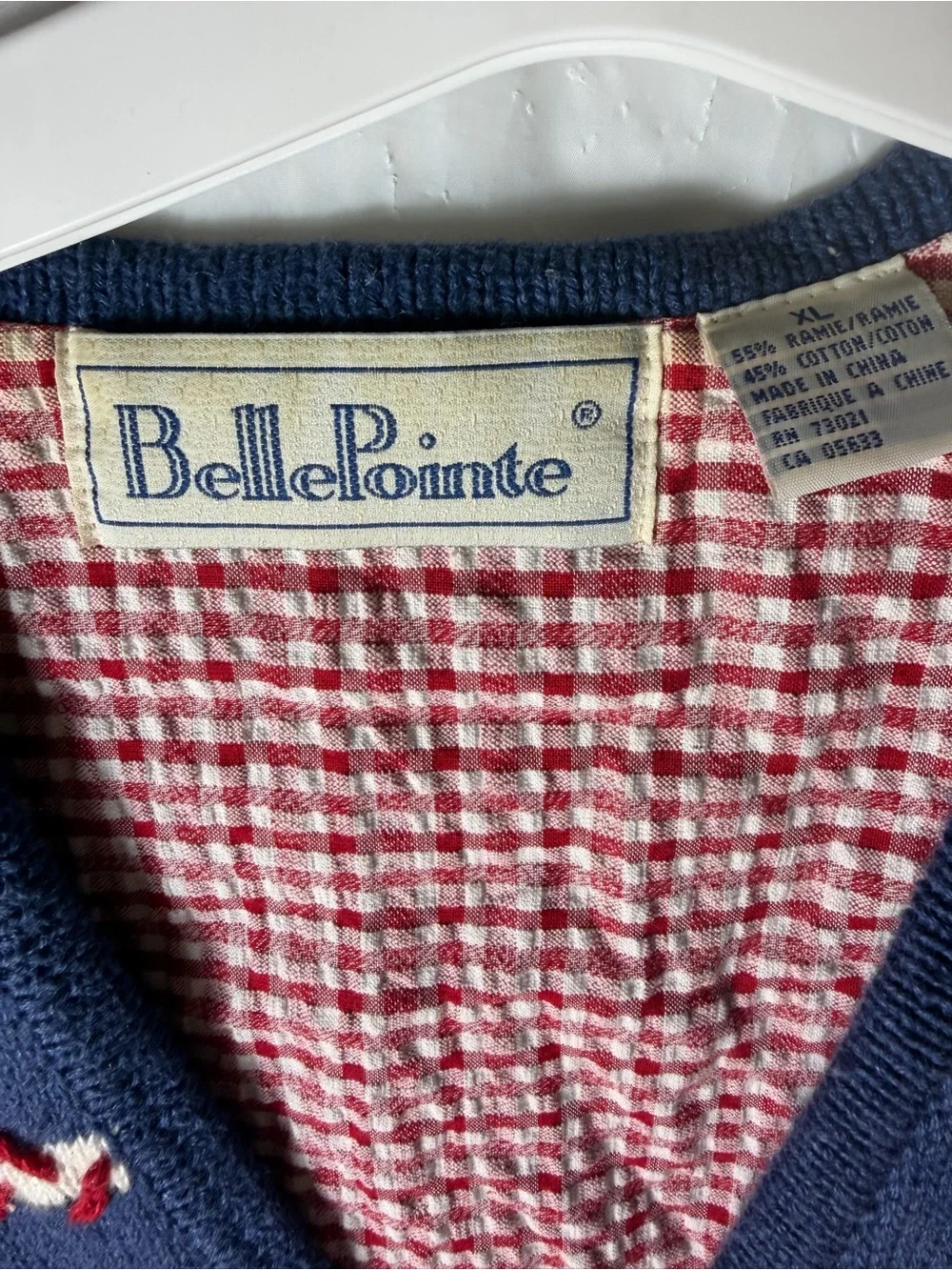 Vintage BellePointe size xl Navy Baseball Patchwork Sweater Vest